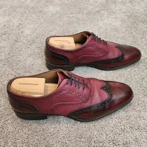 J&M Burgundy Leather Wingtip Men’s Dress Shoes size 10.5M